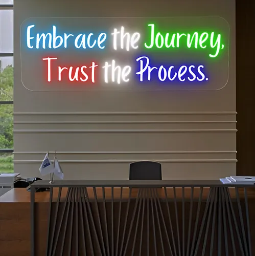 Embrace The Journey Neon Sign - Custom Socks Now