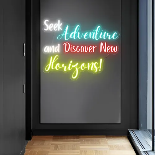 Seek Adventure Neon Sign - Custom Socks Now