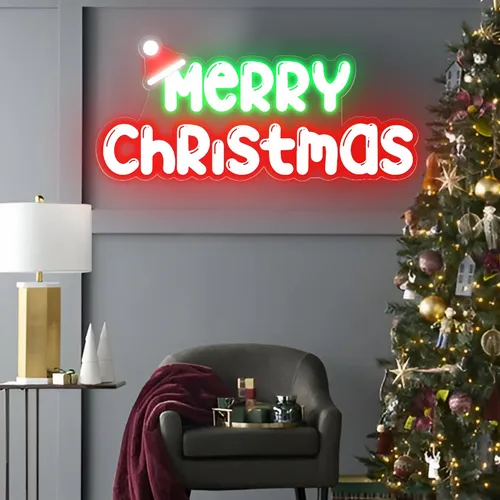 Merry Christmas Neon Sign - Custom Socks Now