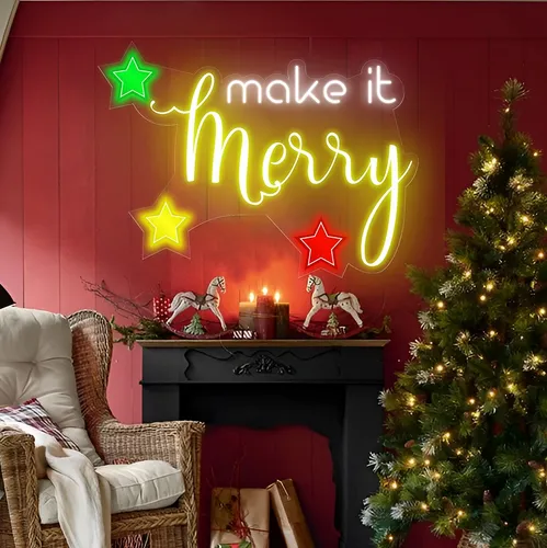 Make it Merry Neon Sign - Custom Socks Now