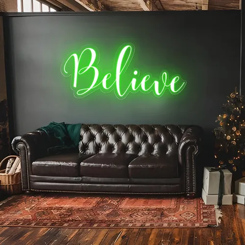Believe Neon Sign - Custom Socks Now