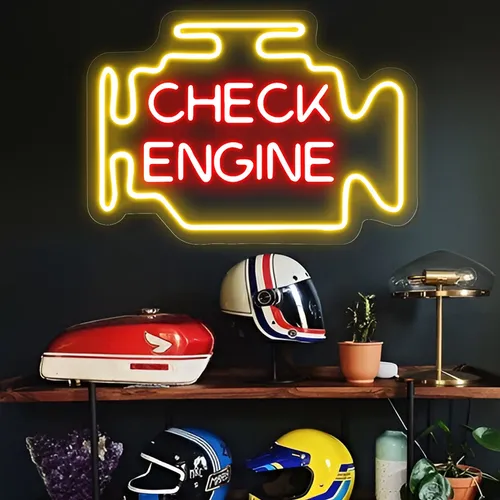 Check Engine Neon Sign - Custom Socks Now