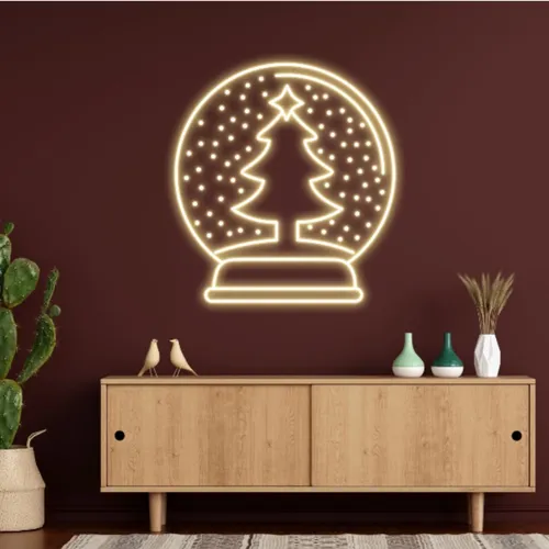 Warmie Merry Christmas Snowglobe Neon Sign - Custom Socks Now