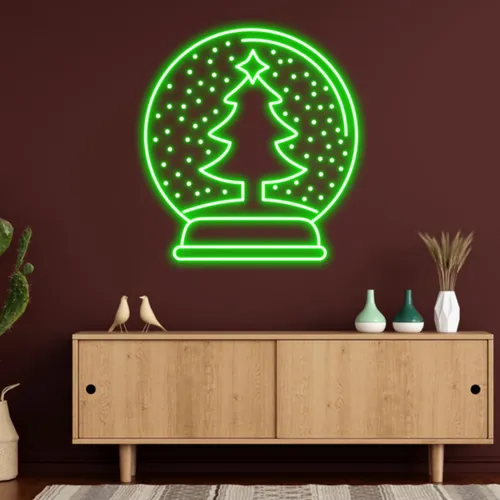 Merry Christmas Snowglobe Neon Sign - Custom Socks Now