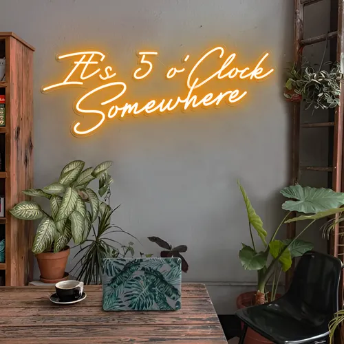 It's 5 o'Clock Somewhere LED Neon Sign - Custom Socks Now