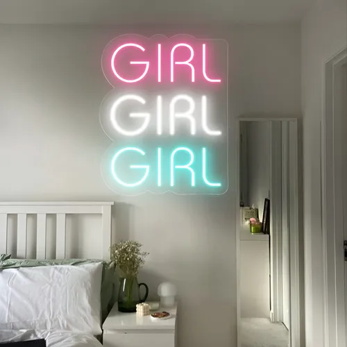 Girls Girls Girls Neon Sign - Custom Socks Now