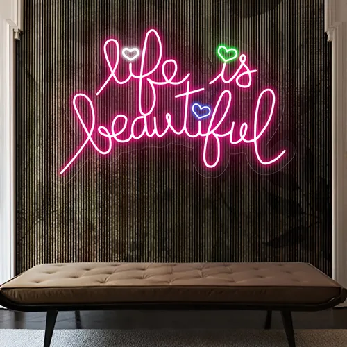 Life Is Beautiful Neon Sign - Custom Socks Now