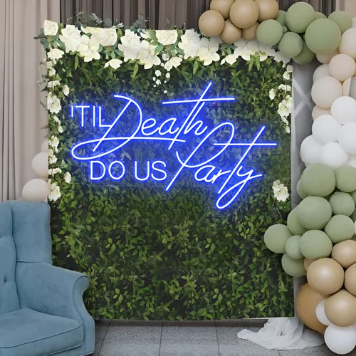 Til Death Do Us Party Neon Sign - Custom Socks Now