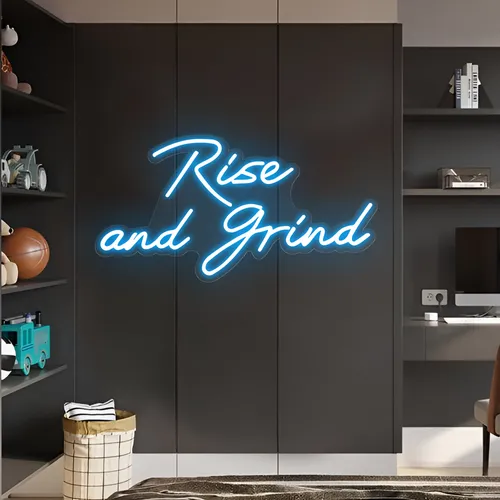 Rise and Grind Neon Sign - Custom Socks Now