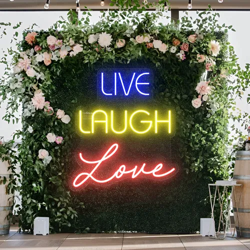 Live Laugh Love Neon Sign - Custom Socks Now