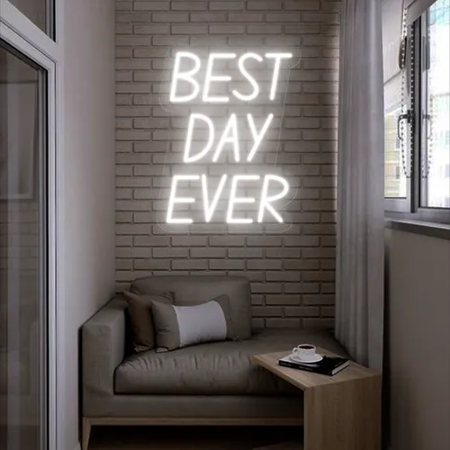 Best Day Ever Neon Sign - Custom Socks Now