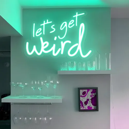 Let's Get Weird Neon Sign - Custom Socks Now