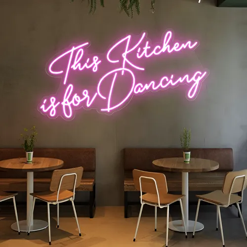 This Kitchen is for Dancing Neon Sign - Custom Socks Now