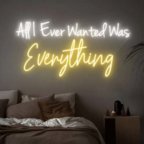 All I Ever Wanted Was Everything Neon Sign - Custom Socks Now