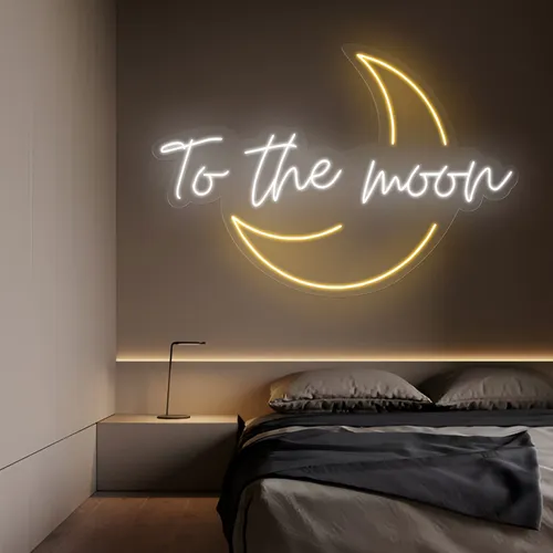 To The Moon Neon Sign - Custom Socks Now
