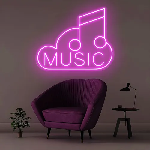 Music Neon Sign - Custom Socks Now