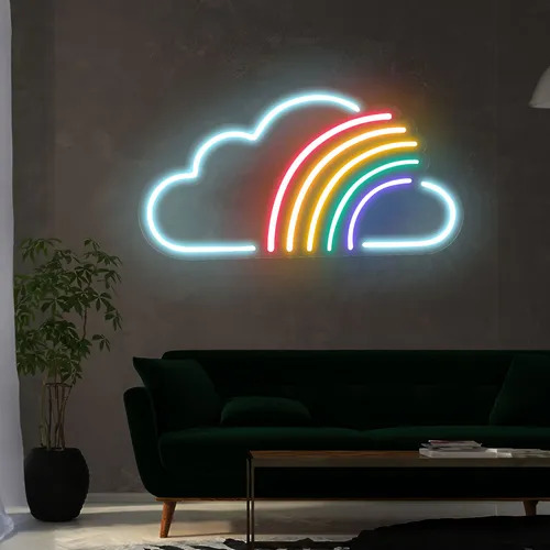 Rainbow Neon Sign - Custom Socks Now
