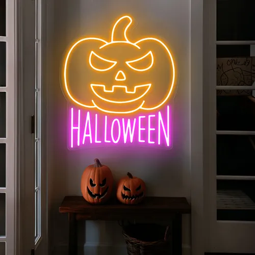 Halloween Neon Sign - Custom Socks Now