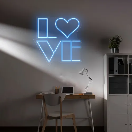 Love Blue Neon Sign