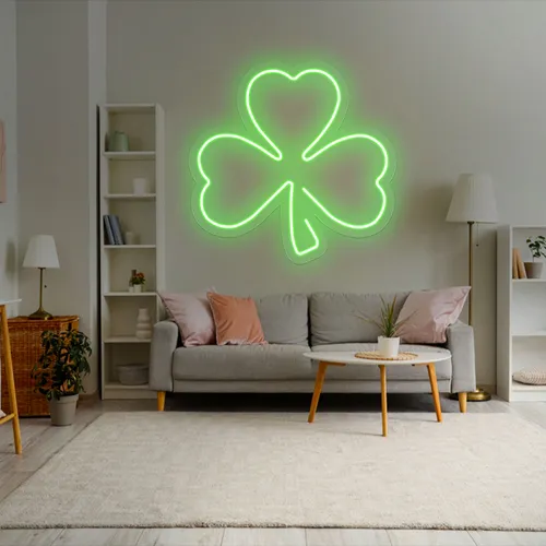 Green Clover Neon Sign - Custom Socks Now