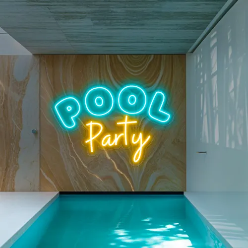Pool Party Large Neon Sign