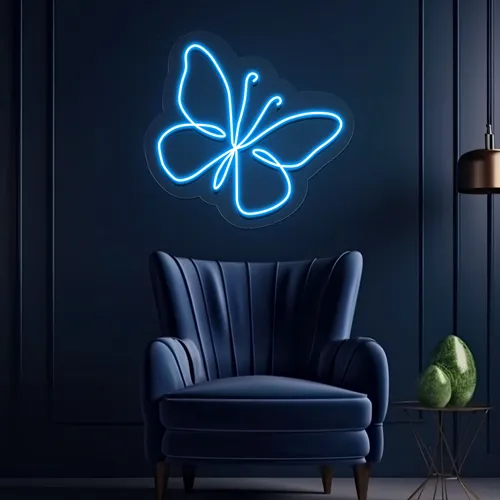 Scribble Butterfly Neon Sign - Custom Socks Now