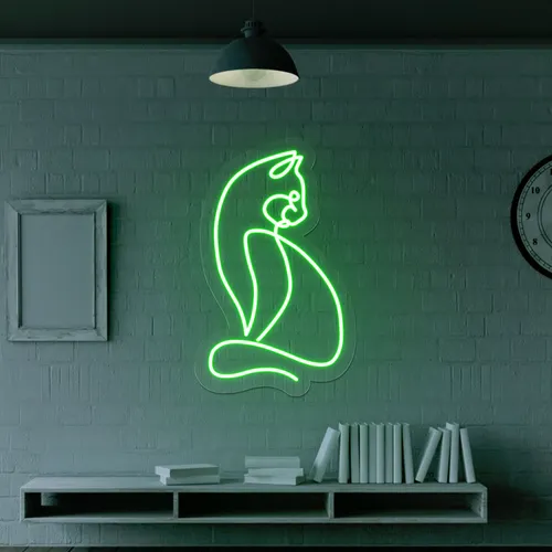 Scribble Cat Neon Sign - Custom Socks Now