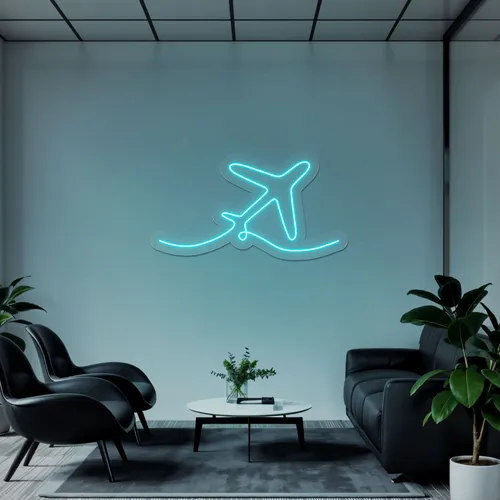 Airplane Neon Sign - Custom Socks Now