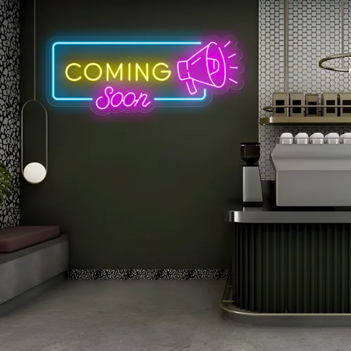 Coming Soon Neon Sign - Custom Socks Now