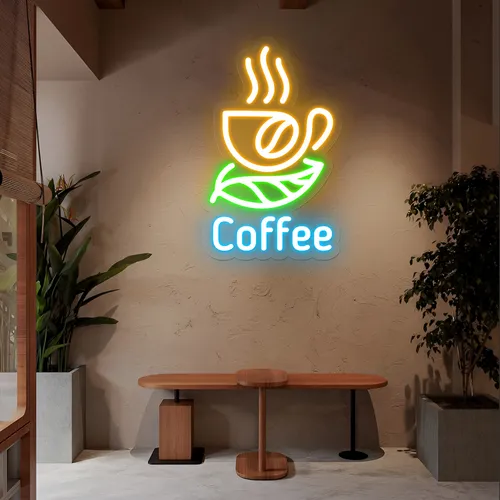 Café Glow Coffee Mug Neon Sign - Custom Socks Now