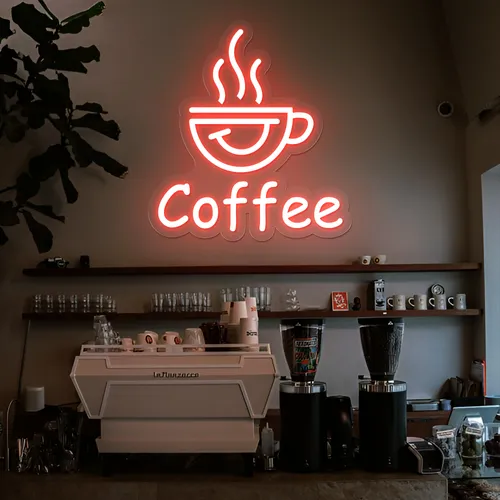 Thrilled Coffee Neon Sign - Custom Socks Now