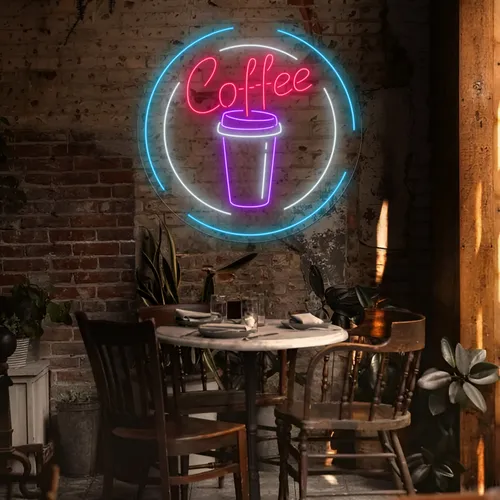 Custom Coffee Cup Neon Sign - Custom Socks Now