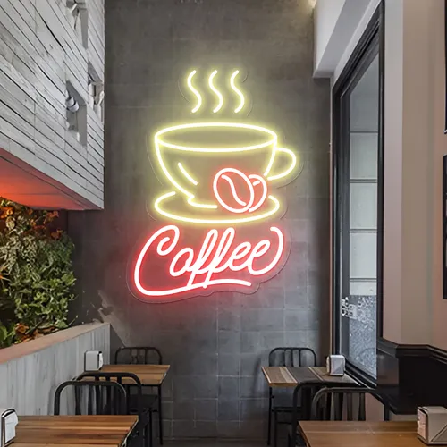 Classy Gleam Coffee Neon Sign - Custom Socks Now