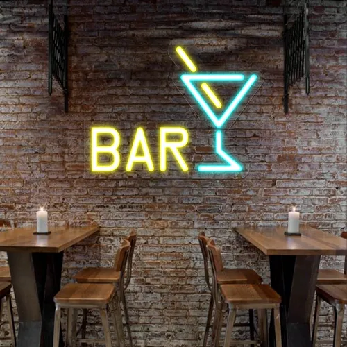 Martini Bar Neon Sign - Custom Socks Now