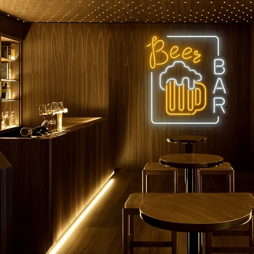 Amber Beer Mug Bar Sign - Custom Socks Now