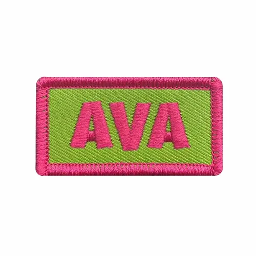 Pink and Green Ava Name Patch - Custom Socks Now