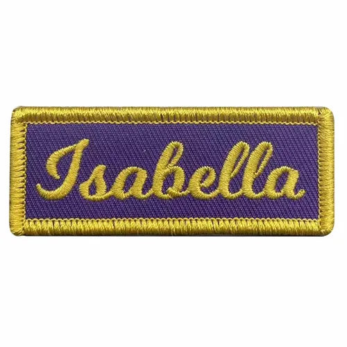 Yellow and Purple Isabella Name Patch - Custom Socks Now