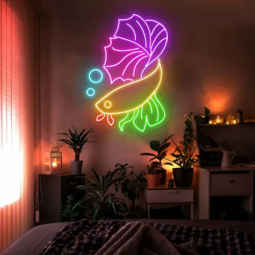 Fish Neon Sign - Custom Socks Now