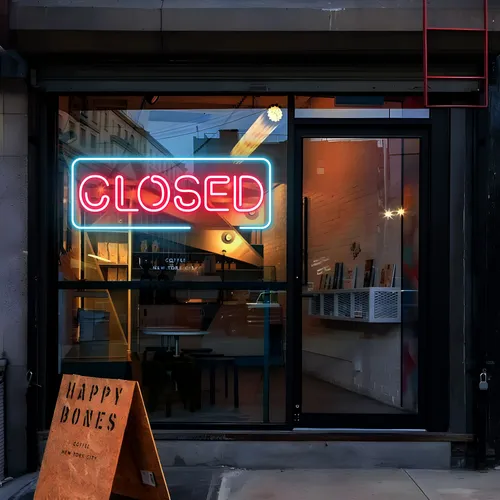 Closed Neon Sign - Custom Socks Now