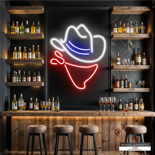 Cowboy Neon Sign - Custom Socks Now