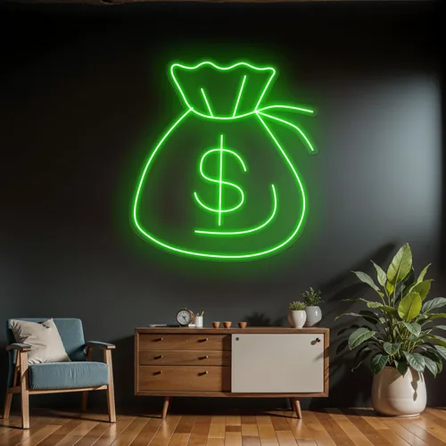 Neon Money Sign - Custom Socks Now