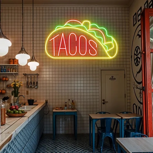Neon Taco Sign - Custom Socks Now