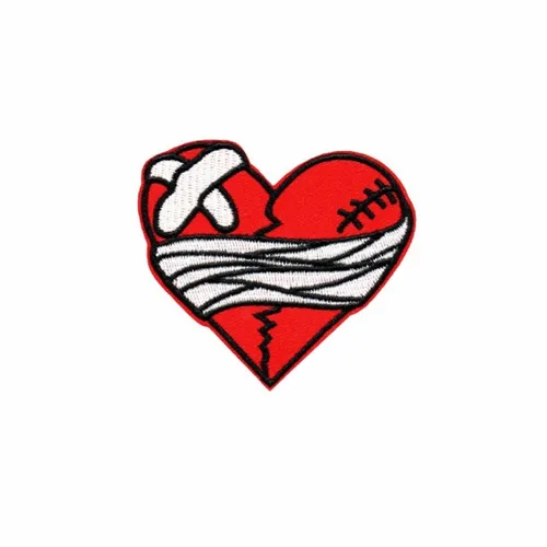 Battered Heart Patch - Custom Socks Now