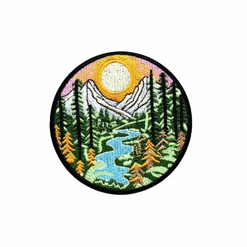 Coloful Mountain Valley Patch - Custom Socks Now