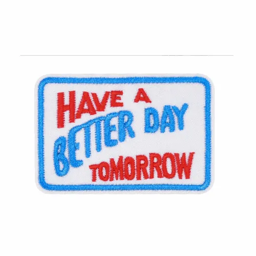 Red and Blue Have a Better Day Tomorrow Patch - Custom Socks Now