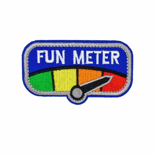 Blue and Grey Fun Meter Patch - Custom Socks Now