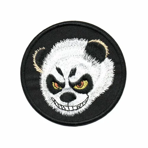 Black Angry Panda Patch - Custom Socks Now