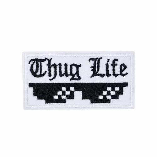 Black and White Thug Life Patch - Custom Socks Now
