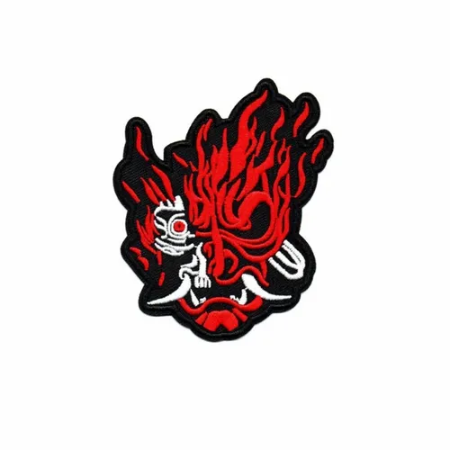 Red and White Oni Patch - Custom Socks Now