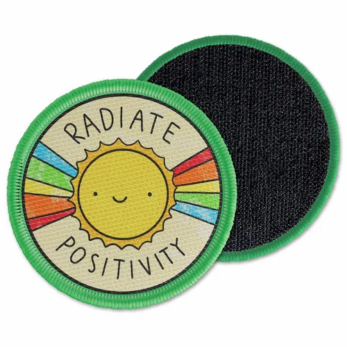 Round Radiate Positivity Velcro Patch - Custom Socks Now